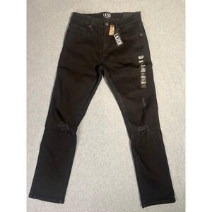 LAZER Men's Black Slim Fit Jeans 31x30 Distressed Stretch Denim NWT